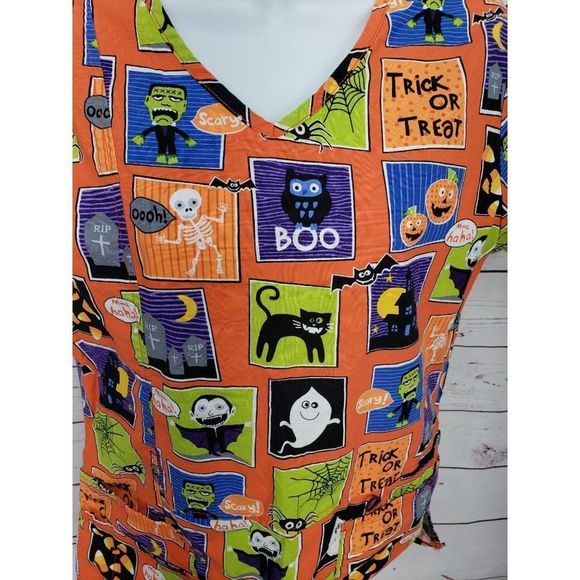 Halloween Scrub Star XS monster cat Scrub top shirt - Picture 8 of 10